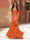 Trumpet/Mermaid Strapless Corset Ruffle Prom Dresses with Sequin Appliques
