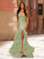 Trumpet/Mermaid Strapless Corset Ruffle Prom Dresses with Sequin Appliques