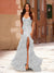 Trumpet/Mermaid Strapless Corset Ruffle Prom Dresses with Sequin Appliques