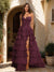 A-Line/Princess Sweetheart Ruffle Tiered Prom Dresses with Split Side