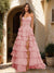 A-Line/Princess Sweetheart Ruffle Tiered Prom Dresses with Split Side