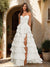 A-Line/Princess Sweetheart Ruffle Tiered Prom Dresses with Split Side