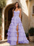 A-Line/Princess Sweetheart Ruffle Tiered Prom Dresses with Split Side