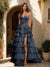 A-Line/Princess Sweetheart Ruffle Tiered Prom Dresses with Split Side