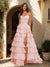 A-Line/Princess Sweetheart Ruffle Tiered Prom Dresses with Split Side