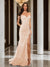Trumpet/Mermaid Off-the-Shoulder Slit Long Prom Dresses with Sequin Appliques