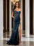 Trumpet/Mermaid Off-the-Shoulder Slit Long Prom Dresses with Sequin Appliques