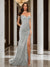 Trumpet/Mermaid Off-the-Shoulder Slit Long Prom Dresses with Sequin Appliques