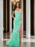 Trumpet/Mermaid Off-the-Shoulder Slit Long Prom Dresses with Sequin Appliques
