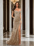 Trumpet/Mermaid Off-the-Shoulder Slit Long Prom Dresses with Sequin Appliques