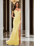 Trumpet/Mermaid Off-the-Shoulder Slit Long Prom Dresses with Sequin Appliques