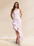 Sheath/Column One-Shoulder Ruffle Wedding Guest Dresses with Split Side