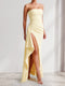 Lavetir-strapless-dress-ruffle-maxi-dress-light-yellow-right-side
