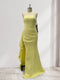 Sheath/Column Strapless Pleated Ruffle Bridesmaid Dresses with Split Side