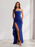 Sheath/Column Strapless Pleated Ruffle Bridesmaid Dresses with Split Side