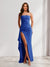 Sheath/Column Strapless Pleated Ruffle Bridesmaid Dresses with Split Side