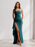 Sheath/Column Strapless Pleated Ruffle Bridesmaid Dresses with Split Side