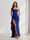 Sheath/Column Strapless Long Prom Dresses for Formal Evening Party with Split Side