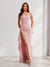 Sheath/Column Strapless Long Prom Dresses for Formal Evening Party with Split Side