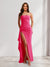 Sheath/Column Strapless Long Prom Dresses for Formal Evening Party with Split Side