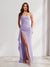 Sheath/Column Strapless Long Prom Dresses for Formal Evening Party with Split Side