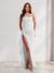 Sheath/Column Strapless Long Prom Dresses for Formal Evening Party with Split Side