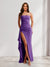 Sheath/Column Strapless Long Prom Dresses for Formal Evening Party with Split Side
