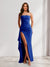 Sheath/Column Strapless Long Prom Dresses for Formal Evening Party with Split Side