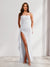 Sheath/Column Strapless Long Prom Dresses for Formal Evening Party with Split Side