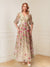 A-Line/Princess V-Neck Half Sleeves Floor-Length Floral Mother of the Bride Dresses