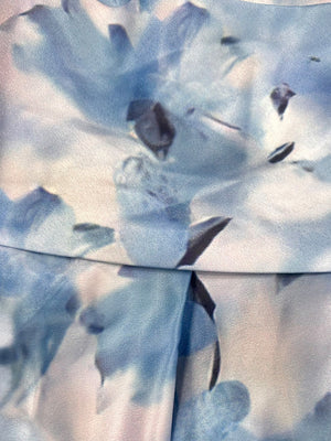 A-Line/Princess Scoop Short Sleeves Printed Floral Mother of the Bride Dresses with Pockets