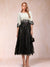 A-Line/Princess Scoop Half Sleeves Tea-Length Mother of the Bride Dresses with Appliques