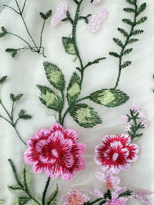 A-Line/Princess Scoop Half Sleeves Tea-Length Vintage Mother of the Bride Dresses with Embroidery Appliques