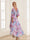 A-Line/Princess V-Neck 3/4 Sleeves High-Low Printed Floral Mother of the Bride Dresses