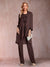 Chiffon Scoop Long Sleeves Floor-Length 3 Pieces Mother of the Bride Pantsuits with Appliques