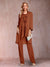 Chiffon Scoop Long Sleeves Floor-Length 3 Pieces Mother of the Bride Pantsuits with Appliques