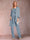 Chiffon Scoop Long Sleeves Floor-Length 3 Pieces Mother of the Bride Pantsuits with Appliques