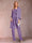 Chiffon Scoop Long Sleeves Floor-Length 3 Pieces Mother of the Bride Pantsuits with Appliques
