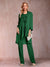 Chiffon Scoop Long Sleeves Floor-Length 3 Pieces Mother of the Bride Pantsuits with Appliques