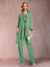 Chiffon Scoop Long Sleeves Floor-Length 3 Pieces Mother of the Bride Pantsuits with Appliques