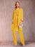 Chiffon Scoop Long Sleeves Floor-Length 3 Pieces Mother of the Bride Pantsuits with Appliques