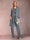 Chiffon Scoop Long Sleeves Floor-Length 3 Pieces Mother of the Bride Pantsuits with Appliques