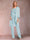 Chiffon Scoop Long Sleeves Floor-Length 3 Pieces Mother of the Bride Pantsuits with Appliques