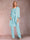 Chiffon Scoop Long Sleeves Floor-Length 3 Pieces Mother of the Bride Pantsuits with Appliques
