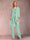 Chiffon Scoop Long Sleeves Floor-Length 3 Pieces Mother of the Bride Pantsuits with Appliques