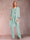 Chiffon Scoop Long Sleeves Floor-Length 3 Pieces Mother of the Bride Pantsuits with Appliques
