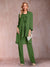 Chiffon Scoop Long Sleeves Floor-Length 3 Pieces Mother of the Bride Pantsuits with Appliques