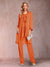 Chiffon Scoop Long Sleeves Floor-Length 3 Pieces Mother of the Bride Pantsuits with Appliques