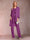 Chiffon Scoop Long Sleeves Floor-Length 3 Pieces Mother of the Bride Pantsuits with Appliques