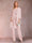 Chiffon Scoop Long Sleeves Floor-Length 3 Pieces Mother of the Bride Pantsuits with Appliques